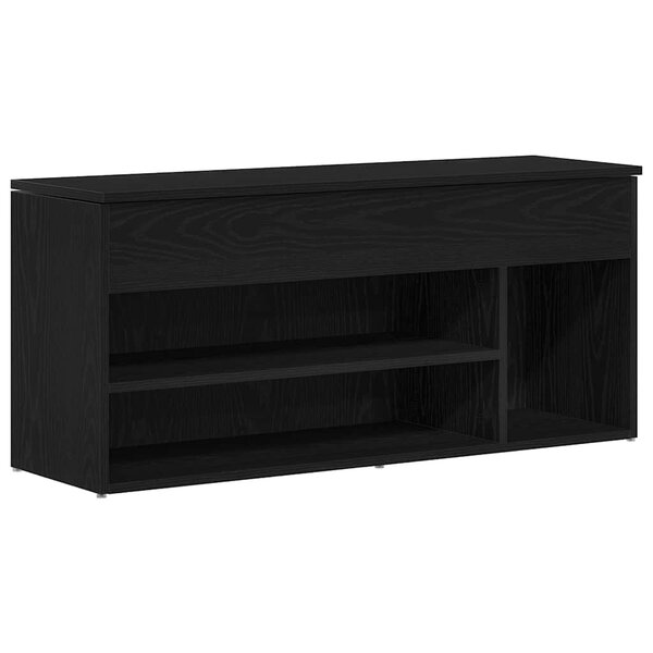 vidaXL Banc à chaussures chêne noir 102x30 5x45 cm bois d'ingénierie