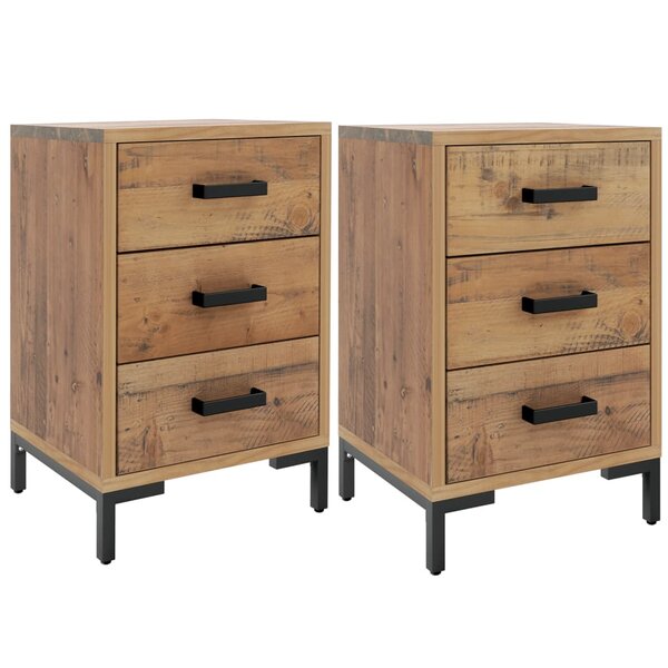 vidaXL Tables de chevet 2 Pièces 40x30x55 cm Bois de pin massif