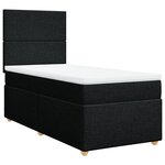 vidaXL Sommier à lattes de lit avec matelas Noir 90x200 cm Tissu