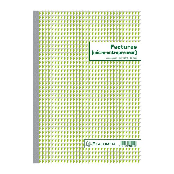 Manifold Factures Micro-entrepreneur 29 7x21cm 50 Feuillets Dupli Autocopiants - Motif - X 5 - Exacompta