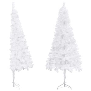 vidaXL Sapin de Noël artificiel d'angle Blanc 240 cm PVC