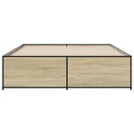 vidaXL Cadre de lit chêne sonoma 160x200 cm bois d'ingénierie et métal