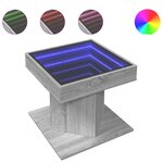 vidaXL Table basse avec LED sonoma gris 50x50x45 cm bois d'ingénierie