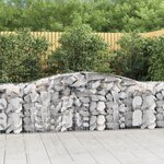 vidaXL Paniers à gabions arqués 15 Pièces 400x50x80/100 cm Fer galvanisé