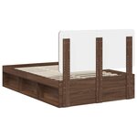 vidaXL Cadre de lit Chêne brun 120 x 200 cm Bois de pin massif