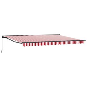 vidaXL Auvent rétractable manuel Rouge et Blanc 4 5 × 3 5 m