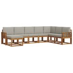 vidaXL Ensemble de canapés d'extérieur 8 pc Gris Naturel et Clair