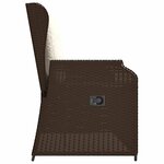 vidaXL Banc de jardin avec coussin Marron Poly rotin