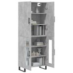 vidaXL Buffet haut Gris béton 69 5x34x180 cm Bois d'ingénierie