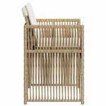 vidaXL Chaises de jardin avec coussins lot de 4 beige résine tressée