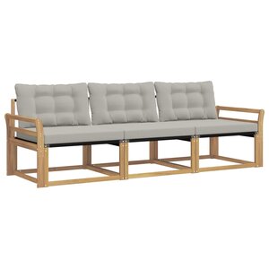 vidaXL Ensemble de canapés d'extérieur 3 Pièces Blanc et gris clair