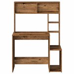vidaXL Bureau avec étagères vieux bois 100x45x140 cm bois d'ingénierie