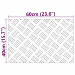 vidaXL Plaques à damier 4 Pièces Argent 60 x 40 cm Aluminium