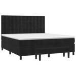 vidaXL Sommier à lattes de lit avec matelas Noir 180x200 cm Velours