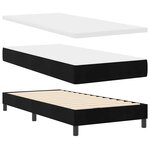 vidaXL Lit à ressorts avec matelas Noir 200 x 90 cm Polyester