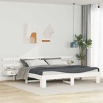 vidaXL Cadre de lit avec tiroir Blanc 180 x 200 cm bois