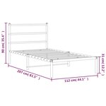 vidaXL Cadre de lit métal avec tête de lit blanc 107x203 cm
