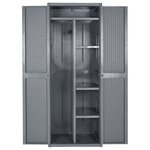vidaXL Armoire de rangement de jardin gris 65x45x172 cm PP rotin