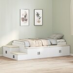 vidaXL Cadre de lit de rangement Blanc 100x200 cm