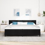vidaXL Lit avec sommier & matelas & LED noir 200x200 cm en tissu