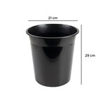Corbeille papier q-connect plastique resistant 13l       275x285mm coloris noir opaque