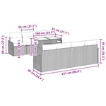 vidaXL Ensemble de canapé de jardin avec coussin 7 Pièces Gris polyrotin