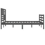 vidaXL Cadre de lit sans matelas bois massif gris 200x200 cm