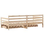 vidaXL Lit de jour et tiroirs sans matelas blanc 80x200 cm bois massif
