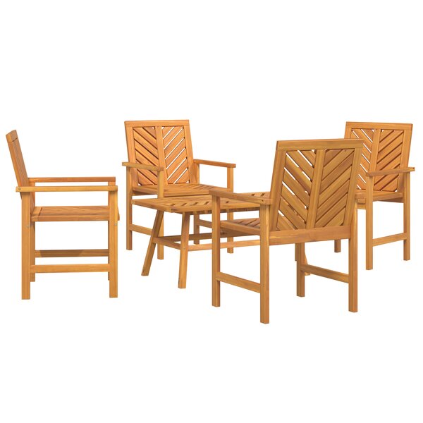 vidaXL Ensemble de salon de jardin 3 Pièces Marron Bois d'acacia massif