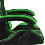 vidaXL Fauteuil de jeux vidéo Noir et vert Similicuir
