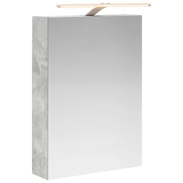 vidaXL Armoire Miroir de Salle de Bain Gris béton 50 x 14 5 x 70 cm