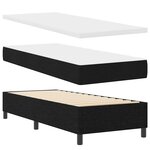 vidaXL Lit box avec matelas Noir 80x200 cm en tissu