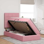 vidaXL Lit avec rangement et matelas Rose 90 x 190 cm Velours