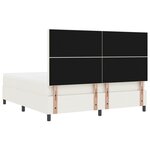 vidaXL Lit avec Sommier à Ressorts et Matelas & Lumière LED Crème en Tissu en Velours Côtelé