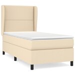 vidaXL Sommier à lattes de lit et matelas Crème 90x190 cm Tissu