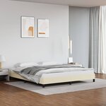 vidaXL Cadre de lit Crème 160x200 cm Similicuir