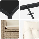 vidaXL Ensemble de salle à manger de jardin 5 pièces avec coussins - Beige en poly rotin