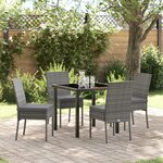 vidaXL Ensemble de Salle à Manger de Jardin 5 Pièces Gris Rattan Synthétique
