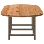 vidaXL Table à manger marron clair bois de chêne massif ovale