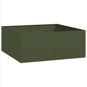 vidaXL Jardinière vert olive 100x100x40 cm acier