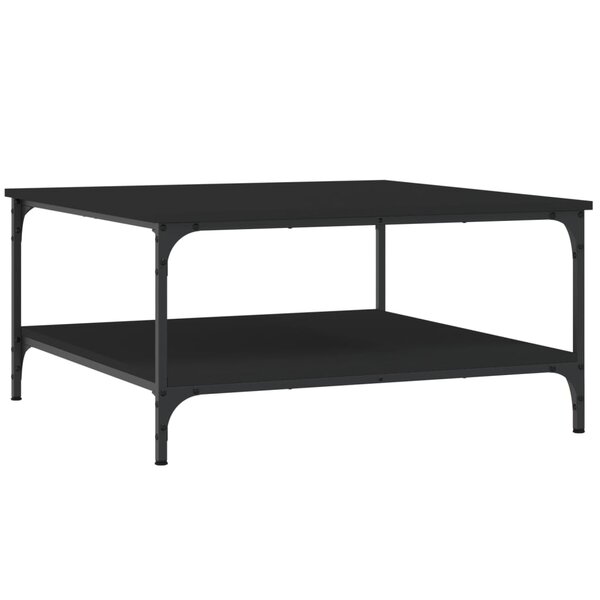 vidaXL Table basse noir 80x80x40 cm bois d'ingénierie