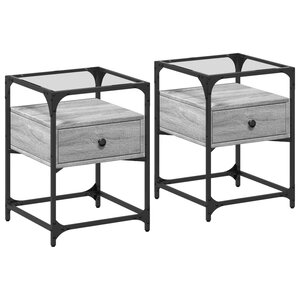 vidaXL Tables de chevet 2 Pièces sonoma gris 40x40x55 cm bois ingénierie
