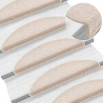 vidaXL Tapis d'escalier 30 pièces 56 x 17 x 3 cm Taupe Demi-rond