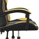 vidaXL Chaise de jeu pivotante Noir et doré Similicuir