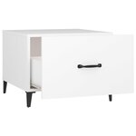 vidaXL Tables basses avec pieds en métal 2 Pièces Blanc 50x50x40 cm