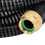 vidaXL Tuyau d'aspiration avec raccords en laiton noir 1 1" 25 m PVC