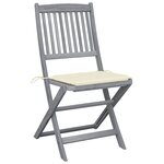 vidaXL Chaises pliables d'extérieur lot de 4 et coussins Bois d'acacia