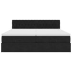 VidaXL Cadre de lit ottoman avec matelas noir 160x200 cm velours