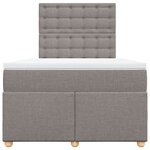 vidaXL Sommier à lattes de lit avec matelas taupe 120x190 cm tissu
