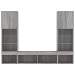 vidaXL Unités murales TV avec LED 5 Pièces gris sonoma bois d'ingénierie